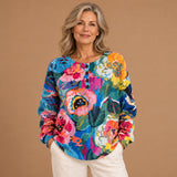 Éabha - Vibrant Floral Pattern Jumper