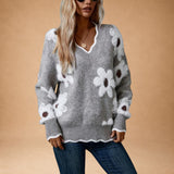 Zinovia - Elegant Floral Knit with Feminine Silhouette