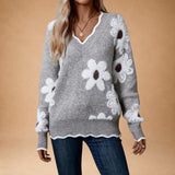 Zinovia - Elegant Floral Knit with Feminine Silhouette