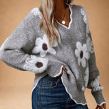 Zinovia - Elegant Floral Knit with Feminine Silhouette