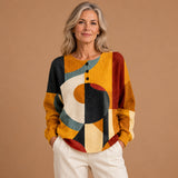 Clodagh - Retro Geometric Pattern Jumper