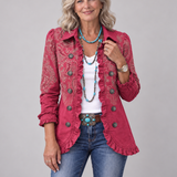 Bríd | Blazer in Berry with Paisley