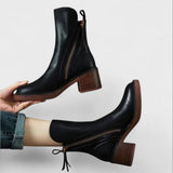 Garciel - Stylish Leather Ankle Booties