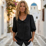Marina - Lightweight Floral Blouse, Natural Elegance