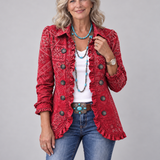 Una | Blazer in Red with Bandana Print