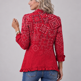 Una | Blazer in Red with Bandana Print