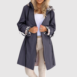 Amy | Lightweight Long Hooded Coat with Belt