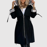 Amy | Lightweight Long Hooded Coat with Belt
