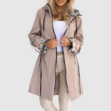 Amy | Lightweight Long Hooded Coat with Belt