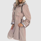 Amy | Lightweight Long Hooded Coat with Belt