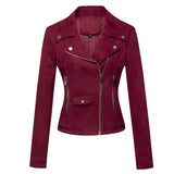 Imitation Suede Motorcycle Jacket