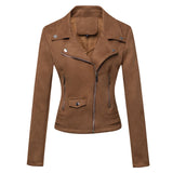 Imitation Suede Motorcycle Jacket