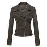 Imitation Suede Motorcycle Jacket
