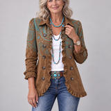 Deirdre | Blazer in Brown with Turquoise Paisley
