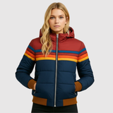 Striped Padded Jacket with Colorful Accents