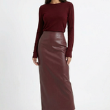 Red skirt with a smooth appearance