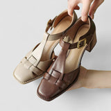 Scarlett – T-Strap Block Heels with Orthopaedic Support