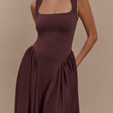 Sara - Brown Knitted Midi Dress