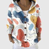 Eleni | Comfortable Knitted Cardigan with Quilted Hood
