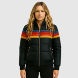 Striped Padded Jacket with Colorful Accents