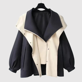 Extended Two-Tone Hooded Coat