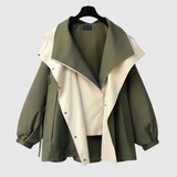 Extended Two-Tone Hooded Coat