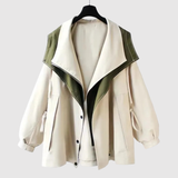 Extended Two-Tone Hooded Coat