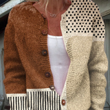 Minimalist cardigan with abstract design and buttons