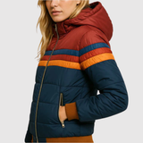 Striped Padded Jacket with Colorful Accents