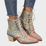 Meda - Floral Embellished Leather Footwear