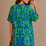Bernadeta | Patterned Dress with V-Neck