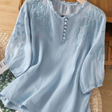 Kissina - Cotton and Linen Blouse