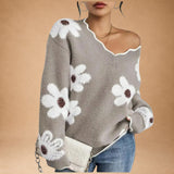 Zinovia - Elegant Floral Knit with Feminine Silhouette