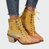 Meda - Floral Embellished Leather Footwear