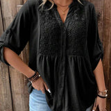 Ariadne – Blouse with V Neckline and Buttons