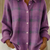 Rebecca | Comfortable Checked Knit Cardigan