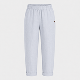 Loose summer trousers with an elastic waistband and lightweight appearance