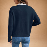 Elegant Comfort V-Neck Lace Blouse - Happiness Collection