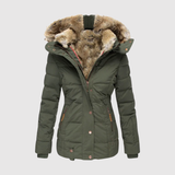 Tailored Parka with Faux Fur Trim