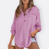 Inês - Lightweight Tunic Blouse with V-Neck and Buttons
