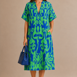 Bernadeta | Patterned Dress with V-Neck