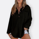 Inês - Lightweight Tunic Blouse with V-Neck and Buttons