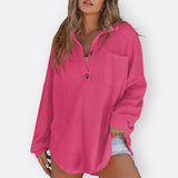 Inês - Lightweight Tunic Blouse with V-Neck and Buttons