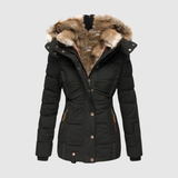 Tailored Parka with Faux Fur Trim