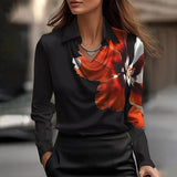 Inês - Luxurious Satin Blouse with Delicate Neckline