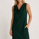 Miroslava | Short Dress with Draped Neckline