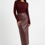 Red skirt with a smooth appearance