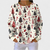 Deirdre - Cream Jumper Featuring a Festive Christmas Tree Design