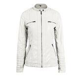 Faux Leather Biker Jacket with Hood