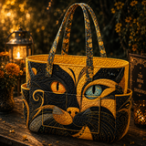 Muireann | Quilted Tote Bag with a Cat